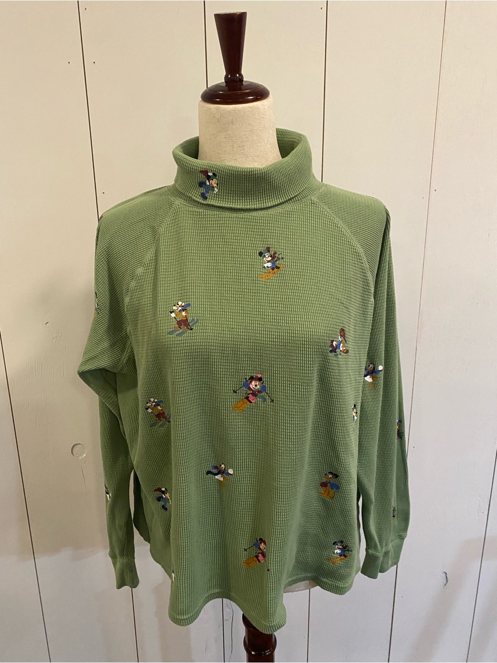 Disney Parks Mickey Mouse and Friends Holiday Homestead Waffle Knit Turtleneck